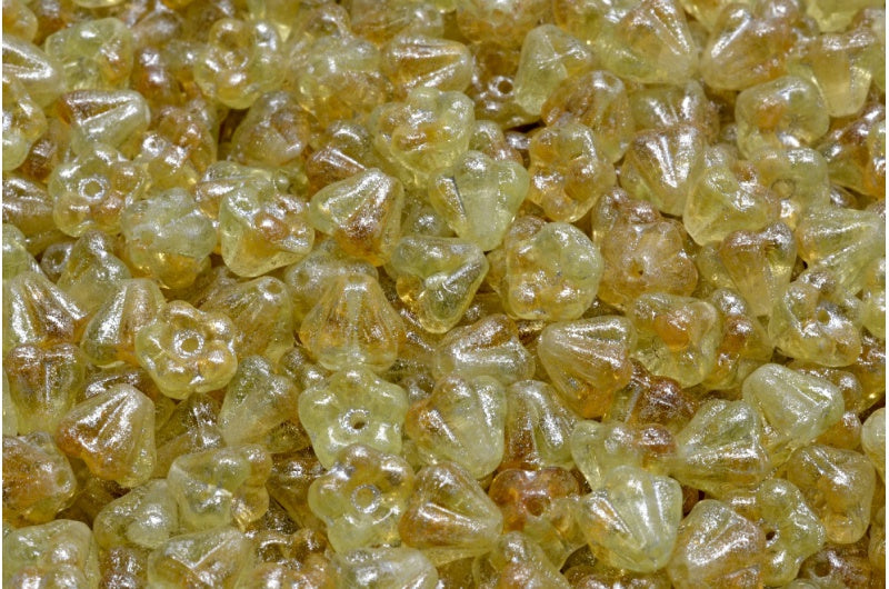 Bell Flower Beads, 17801 Silver Gray (17801-34301), Glass, Czech Republic