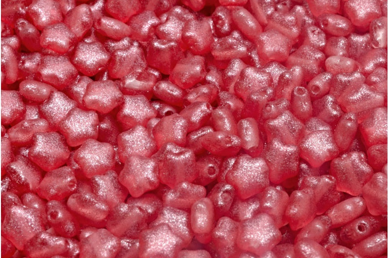 Flat Star Beads, Crystal Red (00030-542005), Glass, Czech Republic