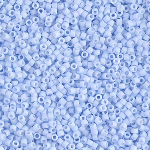 Miyuki Delica Glass Seed Beads, Matted Opaque Light Sky Blue (#1517), Glass, Japan