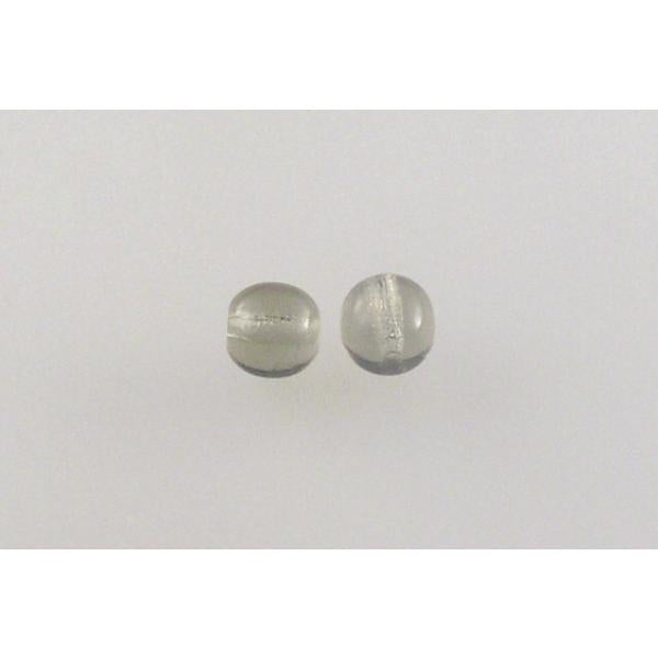OUTLET 10 grams Round Druck Beads, 6 x 6 mm, Gray (40010), Glass, Czech Republic