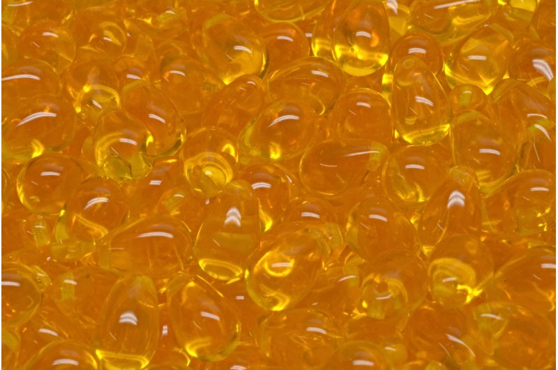 Drop Beads, Transparent Yellow (80030), Glass, Czech Republic