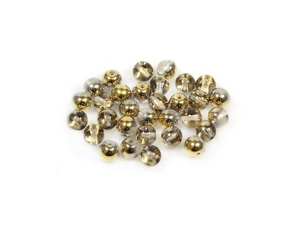 奥特莱斯 10克圆形Druck珠,水晶金(00030-26441),玻璃,捷克共和国