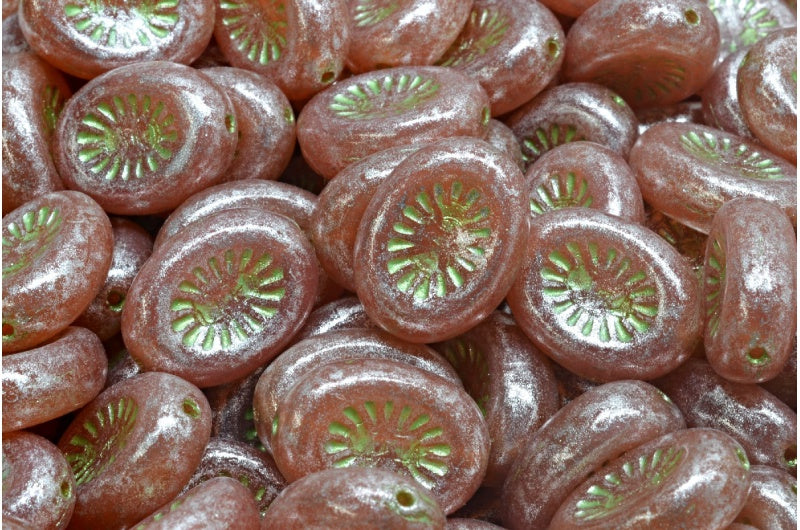 Kiwi Beads, Opal Pink Silver Gray Green (71010-34301-43813), Glass, Czech Republic