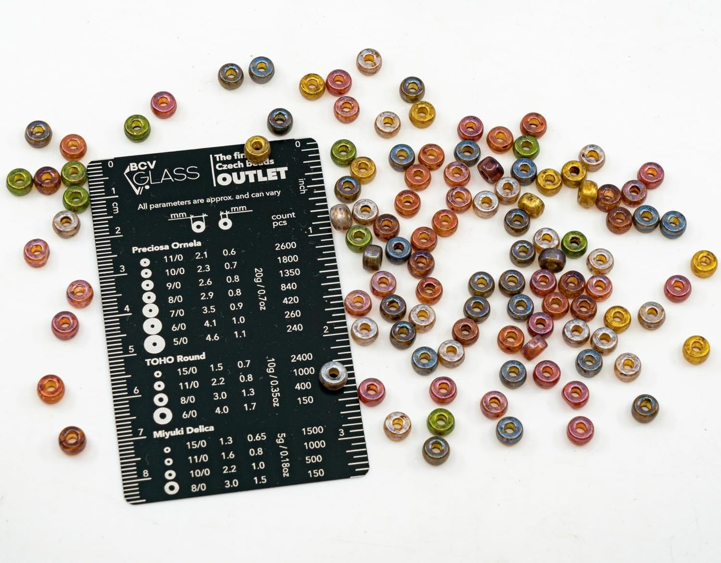 Mix of Big Pony Bagel Czech Glass Beads, 6mm, Dark Mix