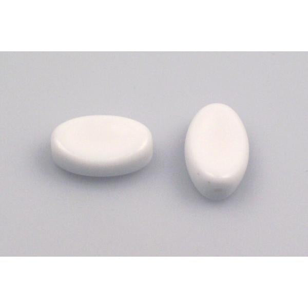 プレス成形ガラスビーズ、チョークホワイト(03000)、ガラス、チェコ共和国