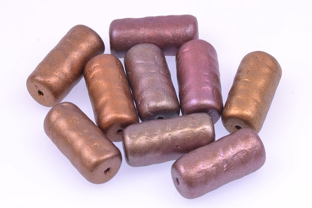 シリンダービーズ、バイオレットレインボーメタリックアイリス(01640)、ガラス、チェコ共和国