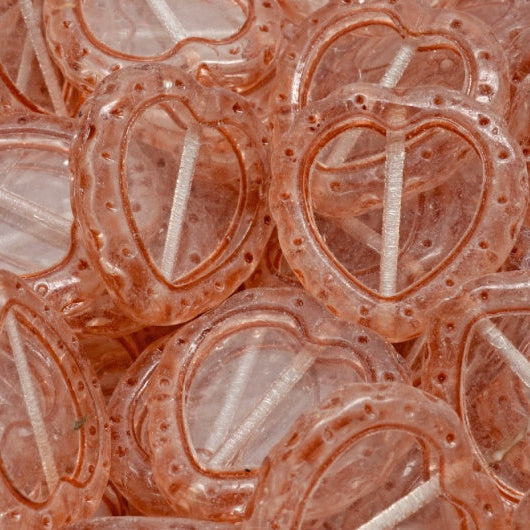 OUTLET 10 grams Table Cut Heart In Heart Beads, 18 x 18 mm, Crystal Light Pink Peach (00030-34305), Glass, Czech Republic