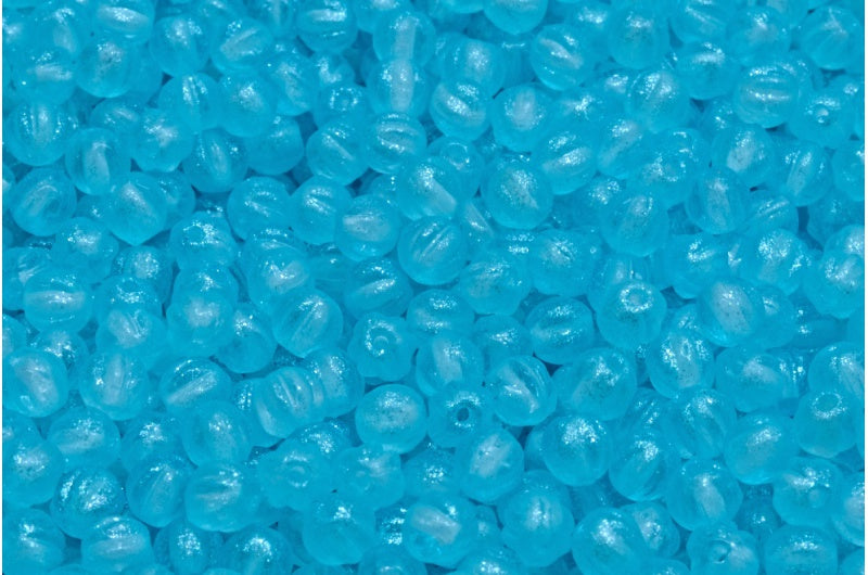 Melon Beads, Crystal Blue (00030-542001), Glass, Czech Republic