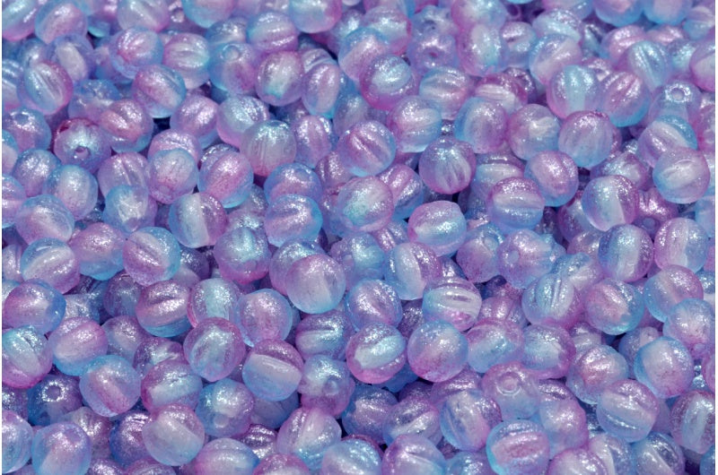 Melon Beads, Crystal Blue (00030-542003), Glass, Czech Republic