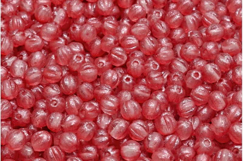 Melon Beads, Crystal Red (00030-542005), Glass, Czech Republic