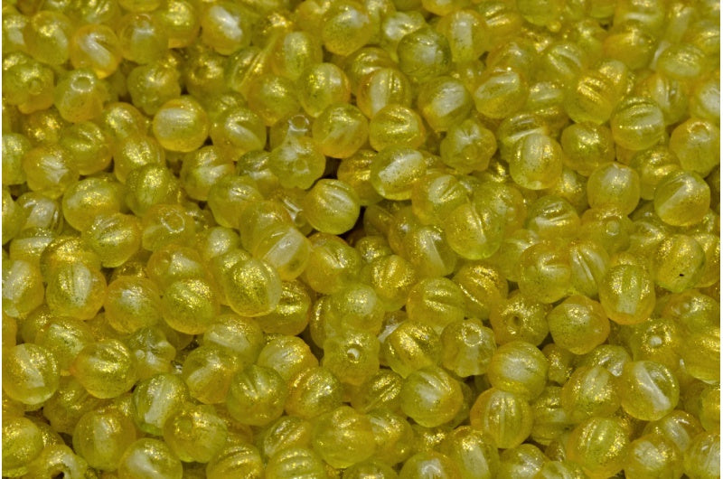 Melon Beads, Crystal Yellow (00030-542009), Glass, Czech Republic