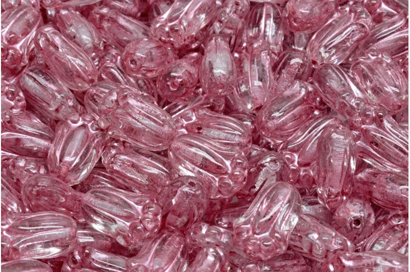 Tulip Bud Beads, Crystal Pink Lined (00030-54321), Glass, Czech Republic