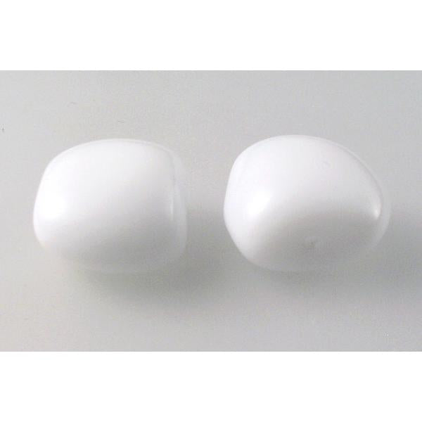 Pressed Shaped Glass Beads, Chalk White (03000), Glass, Czech Republic