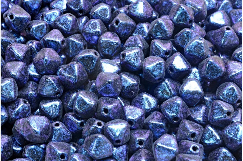 Bicone Beads, Black Blue Iridiscent (23980-86966), Glass, Czech Republic