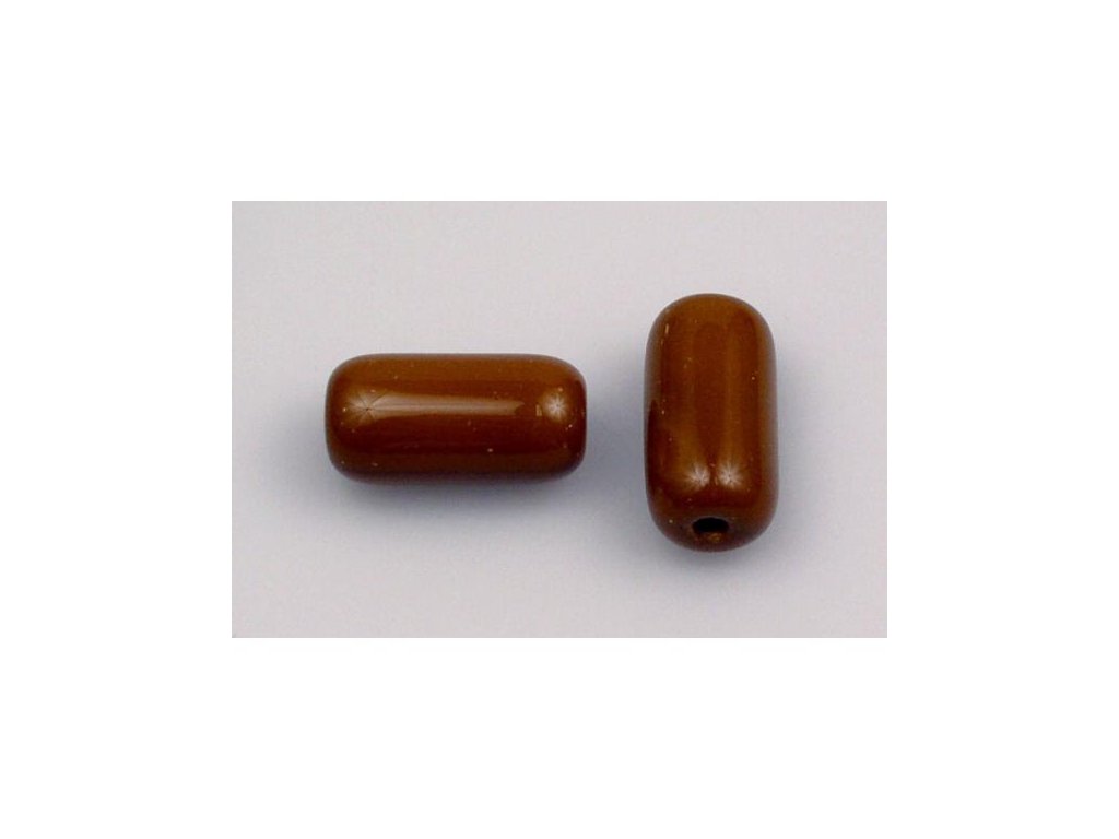 OUTLET 10 grams Tube Beads, 20 x 11 mm, Opaque Brown (13600), Glass, Czech Republic