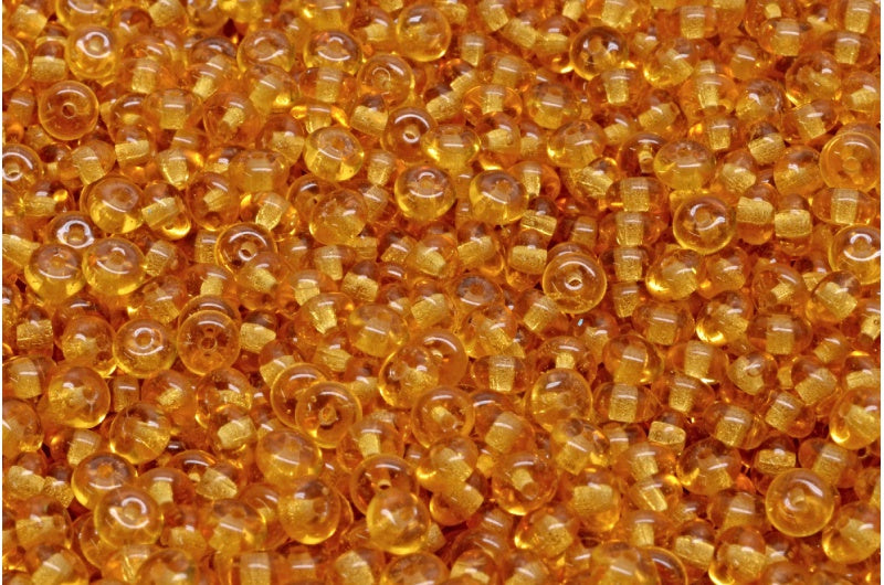 Rondelle Druck Beads, Topaz (10070), Glass, Czech Republic