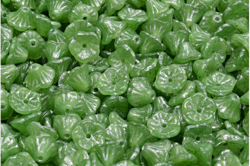 ベルフラワーカップビーズ、51400 シルバーライン(51400-54301)、ガラス、チェコ共和国