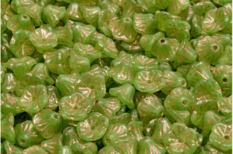 ベルフラワーカップビーズ、51400 銅線入り (51400-54307)、ガラス、チェコ共和国