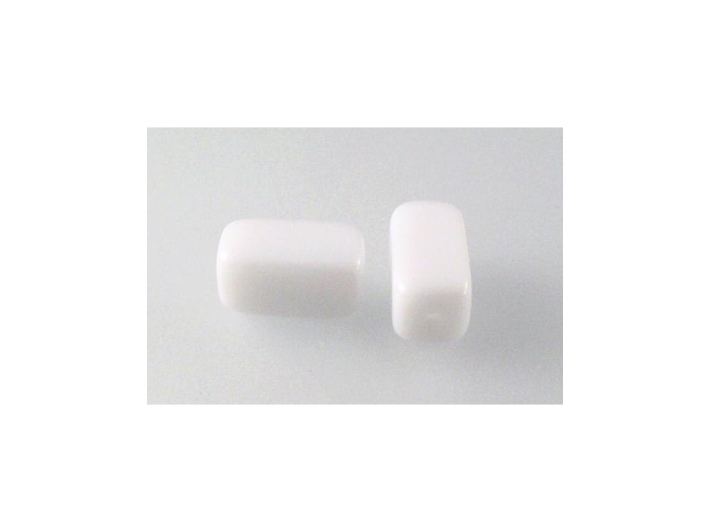 OUTLET 10 grams Rectangle Bar Beads, 14 x 9 mm, Chalk White (03000), Glass, Czech Republic