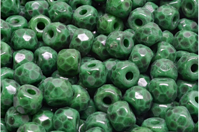 多面小马贝果珠,不透明绿色 34312 (53230-34312),玻璃,捷克共和国