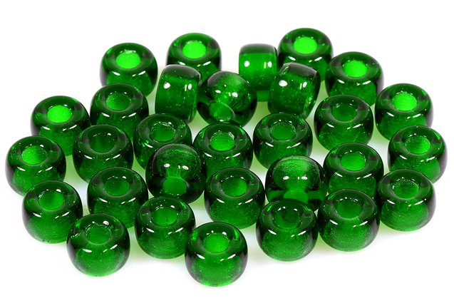 Pony Beads, Transparent Green (50140), Glass, Czech Republic