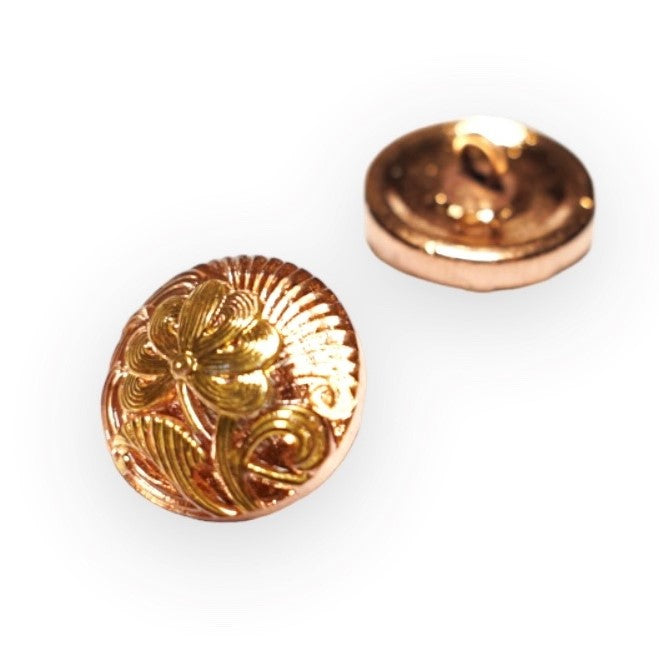 1 pcs Hand Painted Glass Buttons with ornament, size 8 (18 mm), Glass, Czech Republic