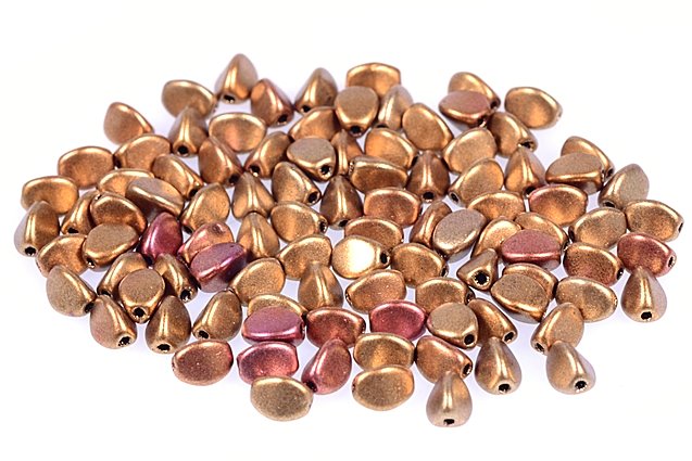Pinch Beads, Copper Gold Iris (01610), Glass, Czech Republic