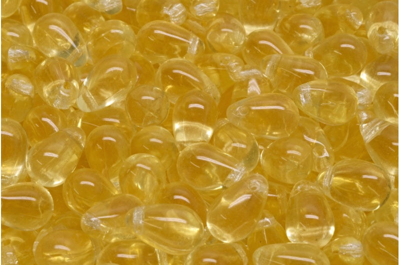 Drop Beads, Transparent Yellow Transparent Brown (80120-10100), Glass, Czech Republic