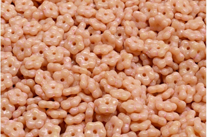 Forget Me Not Beads, Beige Warm Purple Spotted (13020-33304), Glass, Czech Republic