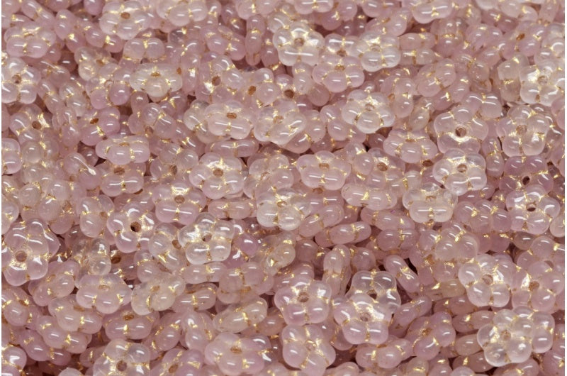 OUTLET 10 grams Forget Me Not Beads, 5 x 5 mm, R0231 Gold Lined (R0231-54302), Glass, Czech Republic