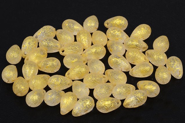 Drop Beads, Crystal Etched 56902 (00030-LEPT-56902), Glass, Czech Republic