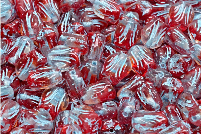 Mini Tulip Beads, 97008 Light Blue Lined (97008-54308), Glass, Czech Republic