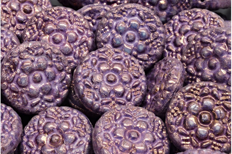 Drop Beads, White Purple (02010-15726), Glass, Czech Republic