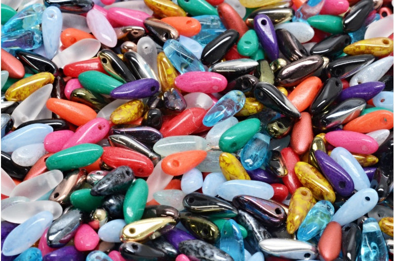Dagger Beads, 1 Mixed Colors (00001-mix), Glass, Czech Republic
