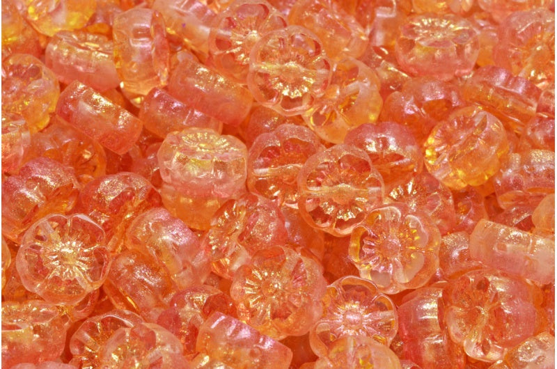 Sunset Flower Beads, Crystal 48801 (00030-48801), Glass, Czech Republic