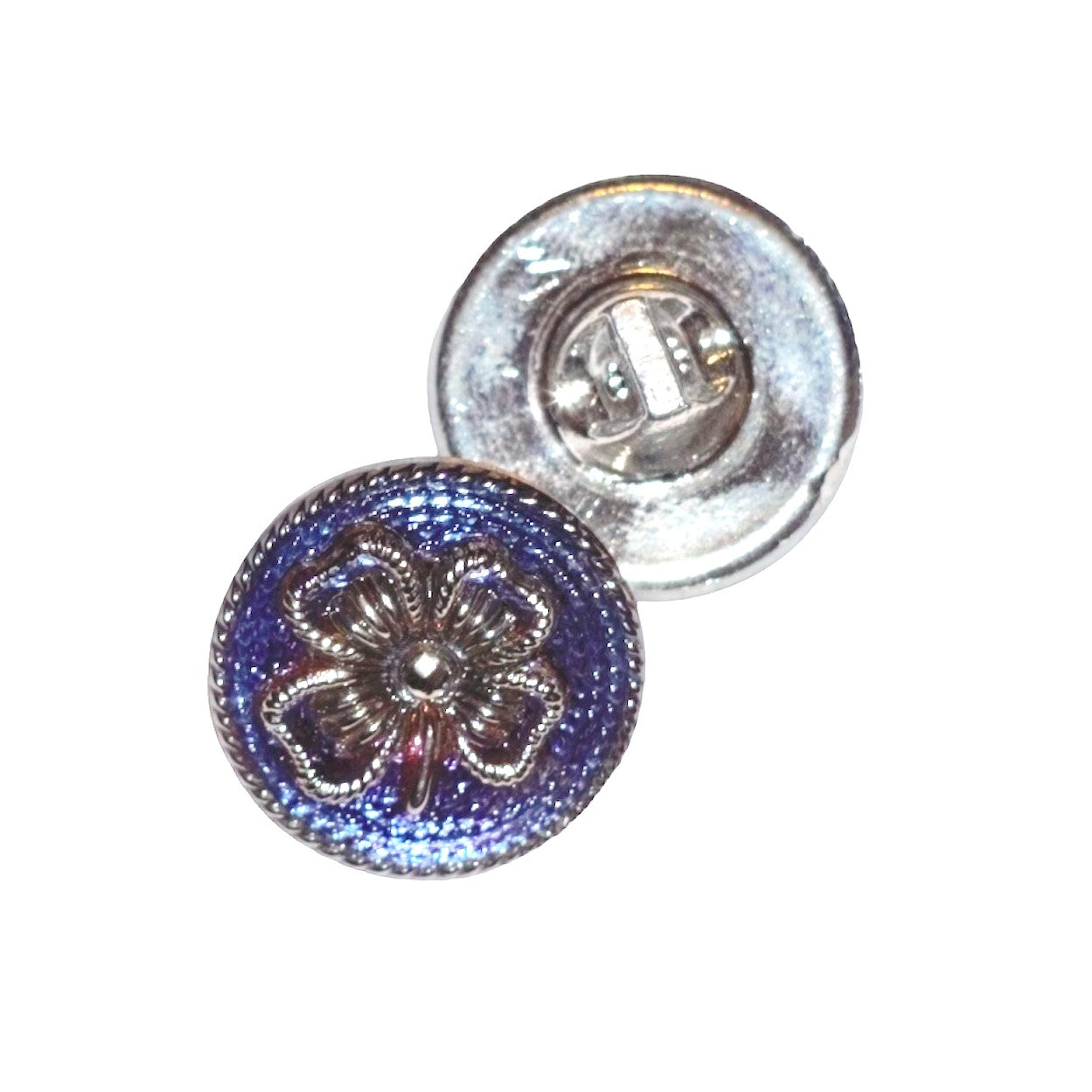 1 pcs Hand Painted Glass Buttons with ornament, size 8 (18 mm), Glass, Czech Republic