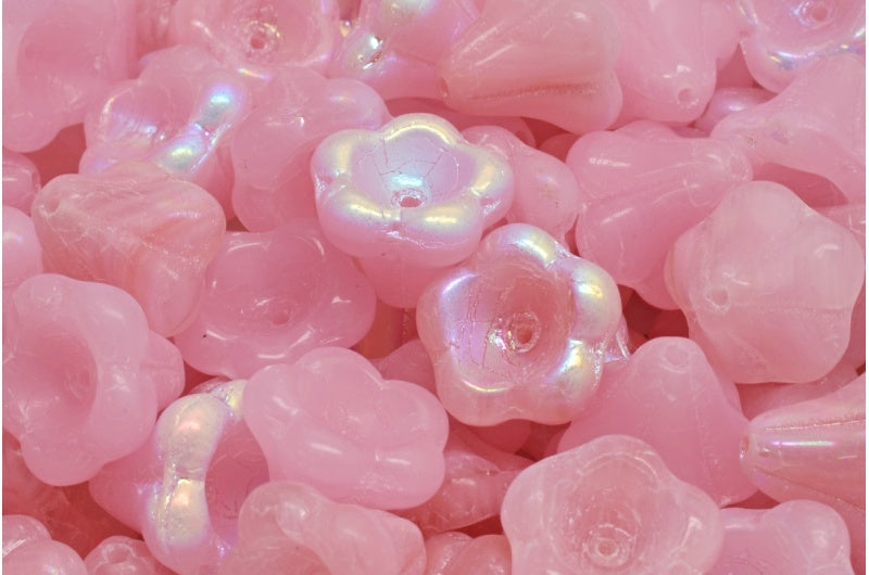 Bell Flower Beads, R0731 Ab (R0731-28701), Glass, Czech Republic