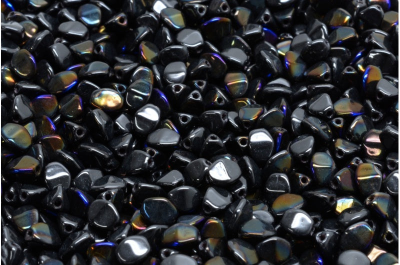 Pinch Beads, Black 29901 (23980-29901), Glass, Czech Republic