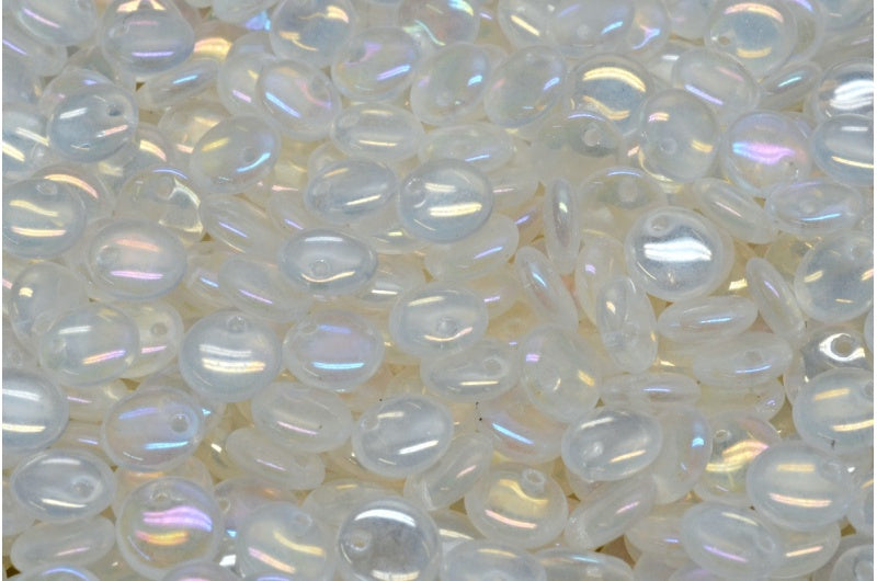 Lentil Beads, Crystal Blue Iris (00030-21435), Glass, Czech Republic
