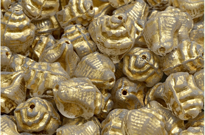 骨螺壳珠,水晶哑光镀金(00030-84100-54302),玻璃,捷克共和国