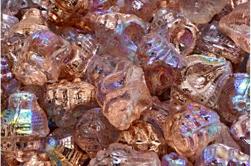 骨螺壳珠, 水晶铜AB (00030-98533), 玻璃, 捷克