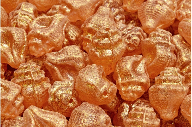 Murex Shell Beads, Transparent Pink 79410 (70110-79410), Glass, Czech Republic