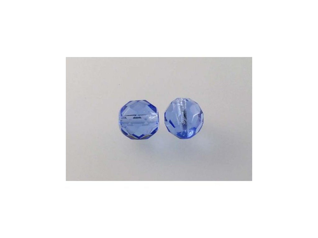 Fire Polished Faceted Beads Round Transparent Blue Glass Czech Republic