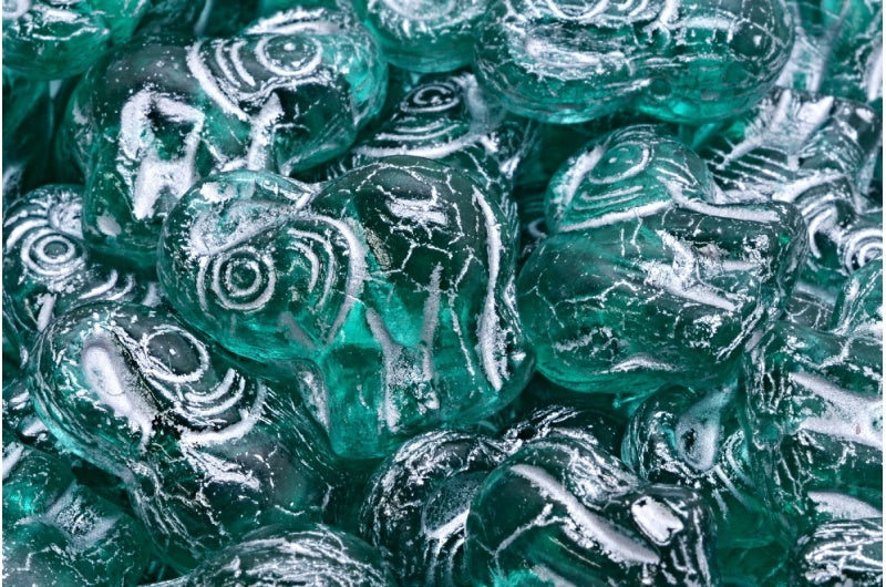 Elephant Beads, Transparent Aqua Silver Lined (60210-54301), Glass, Czech Republic