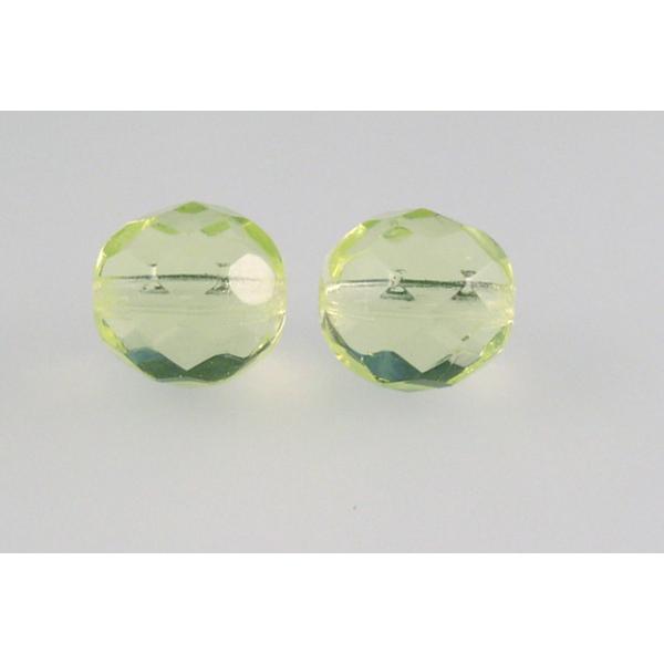 Fire Polished Faceted Beads Round 10 mm, Transparent Yellow (80130), Bohemia Crystal Glass, Czechia 15119001