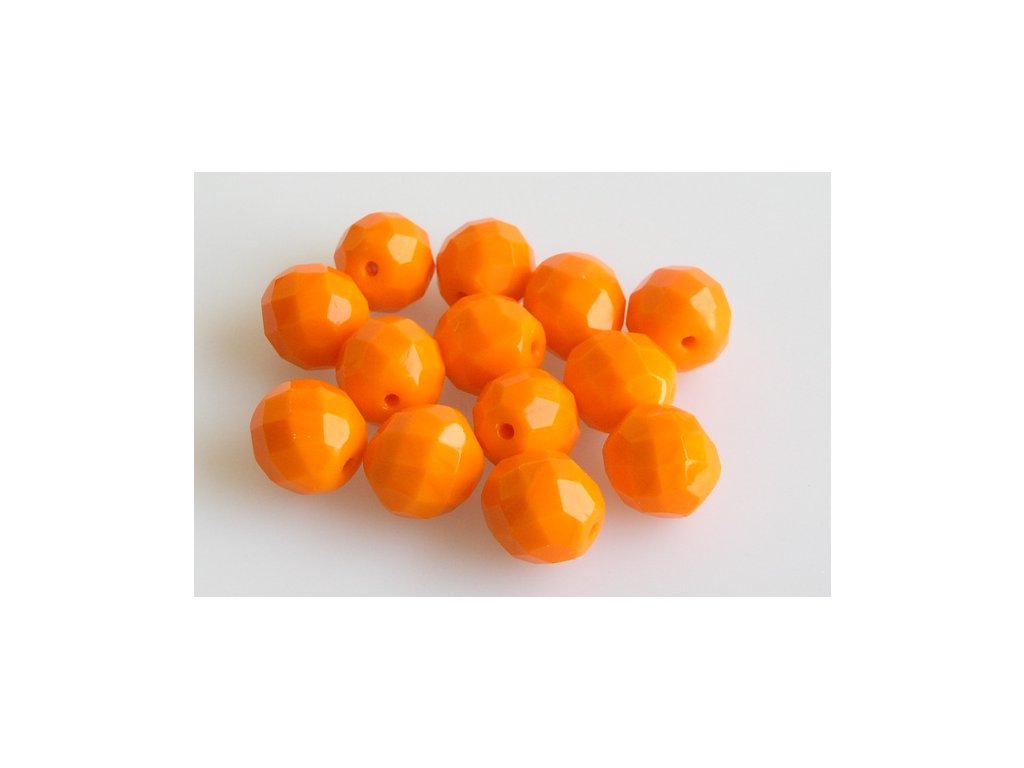 アウトレット 250g ラウンドファセットファイアポリッシュビーズ、不透明イエローH(93120-H)、ガラス、チェコ共和国