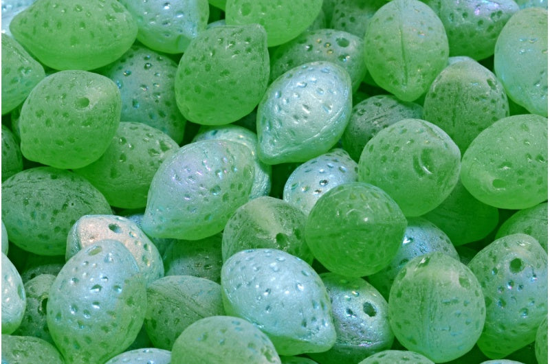 Lemon Beads, Opal Green Matte Ab (51111-84100-28701), Glass, Czech Republic