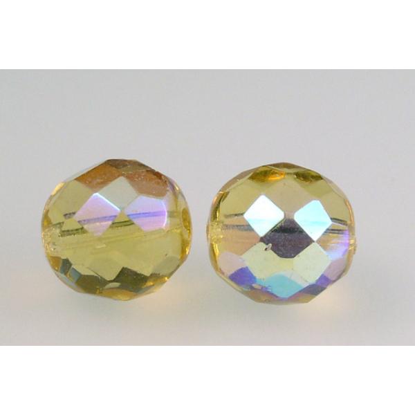 Fire Polished Faceted Beads Round 12 mm, 10020 Ab (10020-28701), Bohemia Crystal Glass, Czechia 15119001