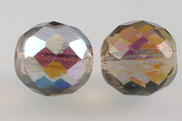 圆形火抛光多面珠,透明浅紫水晶 Ab (20010-28701),波西米亚水晶玻璃,捷克共和国