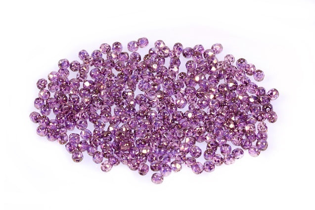 ファセット加工ラウンドファイアポリッシュビーズ、クリスタルブロンズ(00030-14415)、ガラス、チェコ共和国